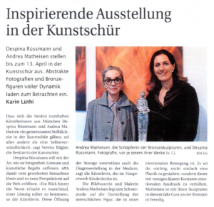 Inspirierende Ausstellung in der Kunstschür - Presseartikel